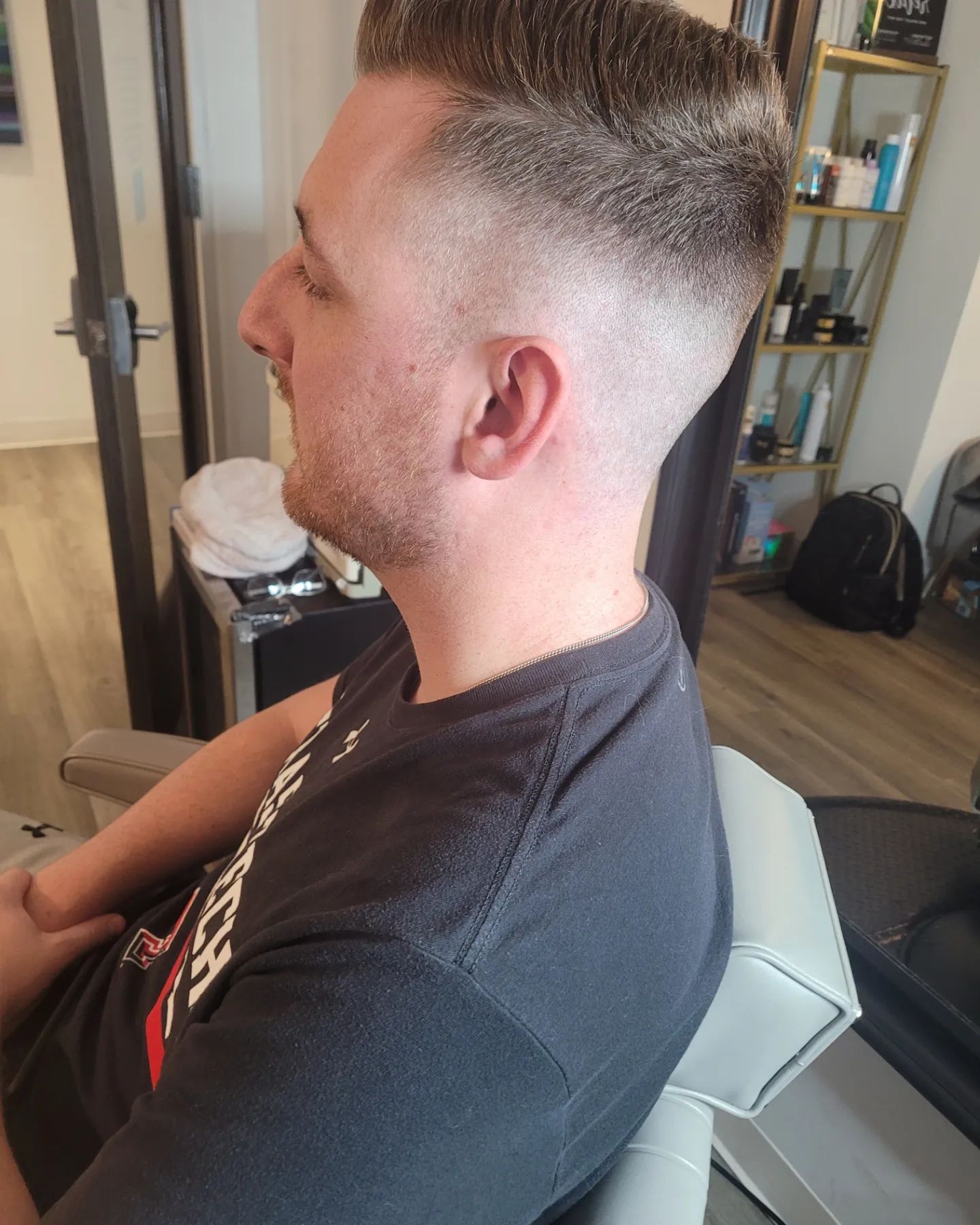 High fade, side profile